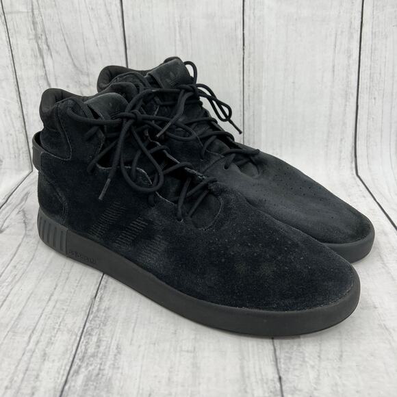 adidas Other - Adidas Tubular Invader Mens US 13 Black Suede Basketball Sneaker Shoes S81797